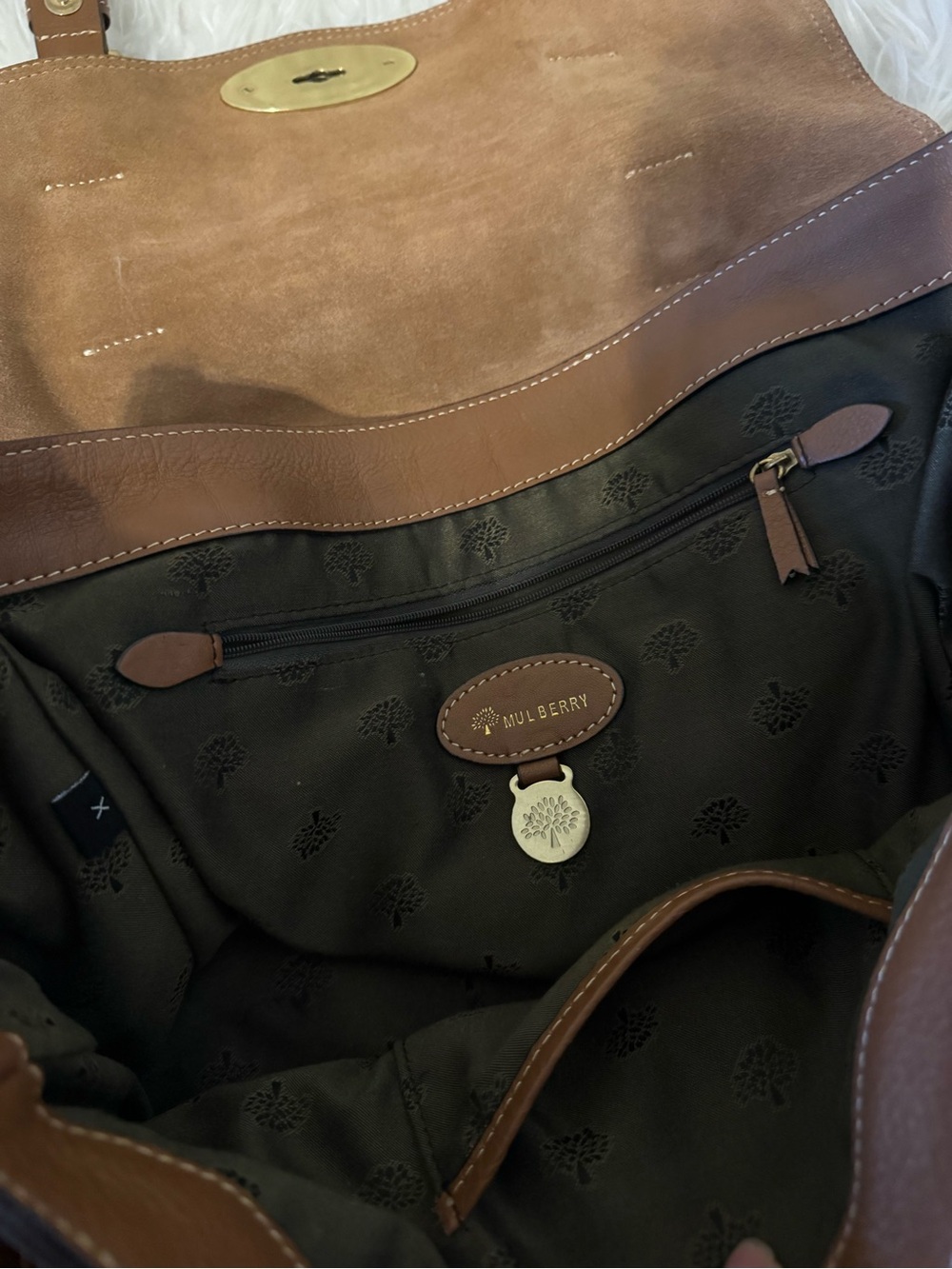 Mulberry Brown Leather Satchel with Gold Hardware - Picture 11 of 13
